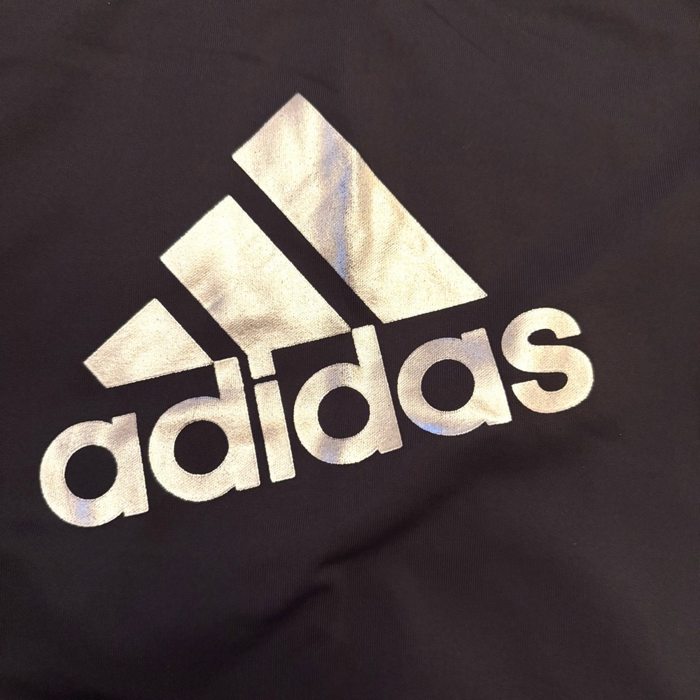 NWOT Adidas Black Silver Reflective Leggings Girls SZ XL 14 /16 - Picture 5 of 12